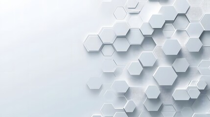 Fototapeta premium Minimalist White Hexagonal 3D Abstract Background - Modern Geometric Design for Branding, Web Graphics & Digital Art
