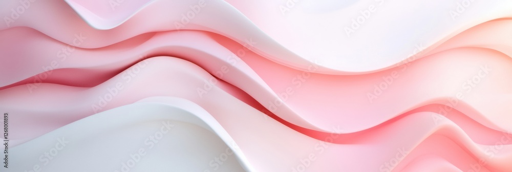 Aufkleber Soft flowing fabric in shades of pink and white creating a gentle abstract pattern on a smooth surface. Generative AI