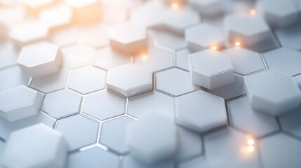 Futuristic White Hexagonal 3D Background - Modern Abstract Technology Design for Branding, Digital Art & Web Graphics