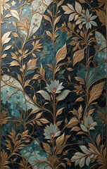 Art Nouveau pattern for wallpapers, covers, wall decorations. Oil paint