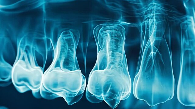 Dynamic xray analysis of dental structures highlighting tooth movement and health insights