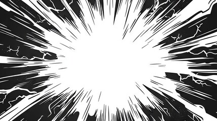 Blank Black Comic-Style Background with Thunder and Lightning Bolts for Dramatic Dialog or Caption Setting  
