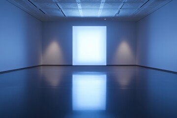 Obraz premium modern art gallery with illuminated artwork