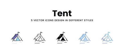 Tent vector icons set stock illustration