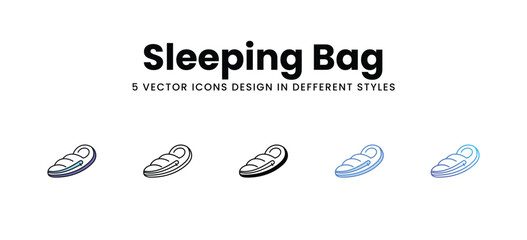 Sleeping Bag vector icons set stock illustration
