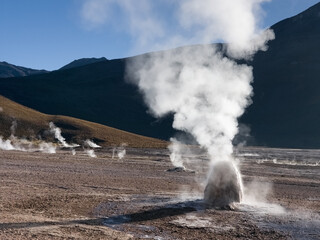 Geyser valley in Atacama desert, Chile