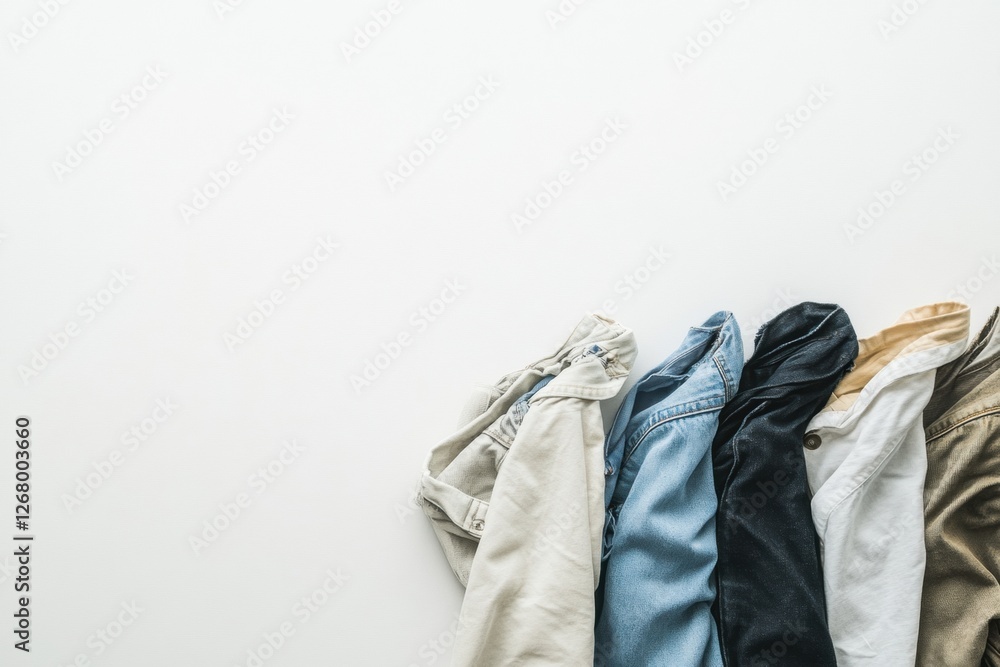 Aufkleber Comparison of dirty versus freshly laundered clothes with ample space for your own text and notes. Generative AI