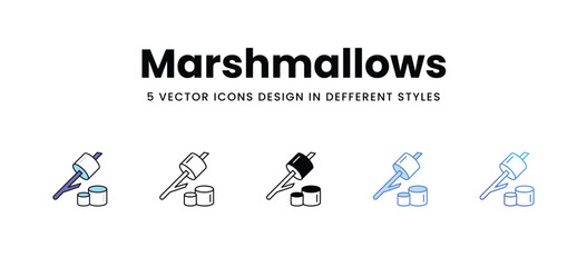 Marshmallows vector icons set stock illustration