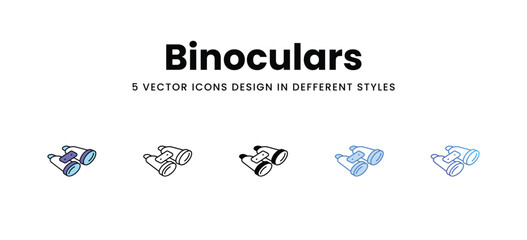 Binoculars vector icons set stock illustration