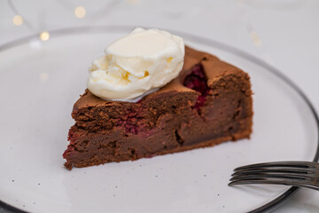Brownie is a piece of homemade cake