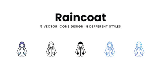 Raincoat vector icons set stock illustration