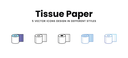 Tissue Paper vector icons set stock illustration