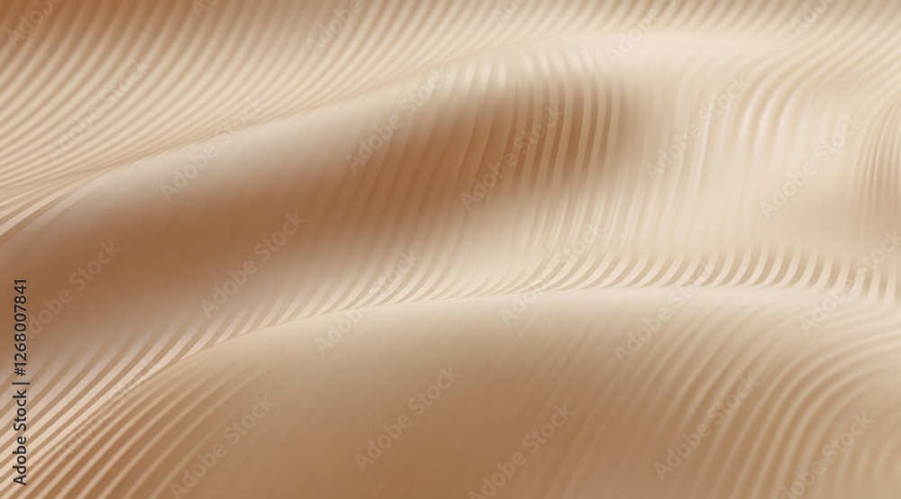Poster textured fabric showcases elegant waves and subtle patterns in natural beige tones in a still moment