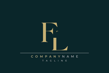 Fototapeta premium Elegant Monogram with Sophisticated Typography Design Featuring FL with Sophisticated Typography