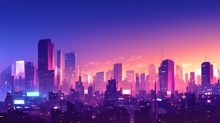 Fototapeta premium Cyberpunk city night scene