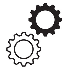 Settings icon vector isolated on white background. thin symbols or lined elements in outline style