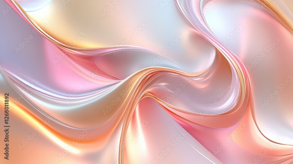 Poster iridescent waves: a captivating abstract background with flowing lines