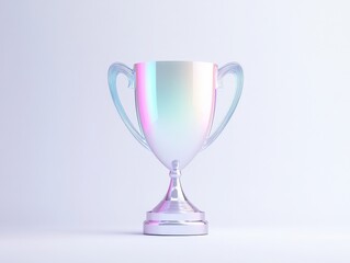 iridescent trophy on a white background