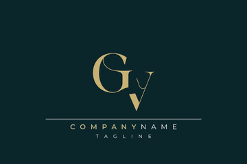 Elegant Monogram with Sophisticated Typography Design Featuring GV with Sophisticated Typography