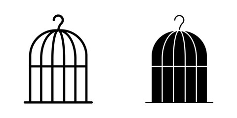 bird cage Icon set. Symbol isolated white background. vector illustration. color editable.