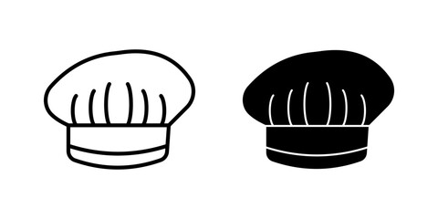 Chef hat  Icon set. Symbol isolated white background. vector illustration. color editable.