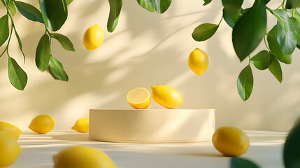 Fresh lemon suspended booth