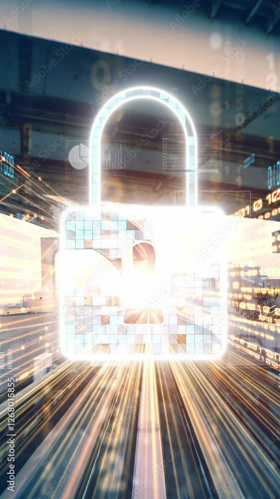 Poster cyber security and online data protection with tacit secured encryption software . concept of smart 