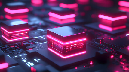 Cyberpunk neon matrix