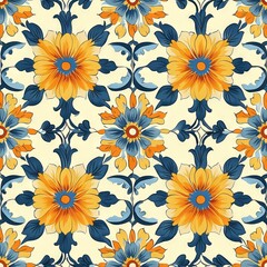 Seamless Pattern - Elegant floral pattern in warm tones