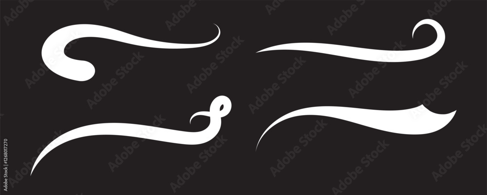 Fototapete Set of Swoosh vector. Hand drawn swoosh elements, and swoop underline typography tails shape in flat styles. Set of ribbons. Design concept element collection in eps 10. 