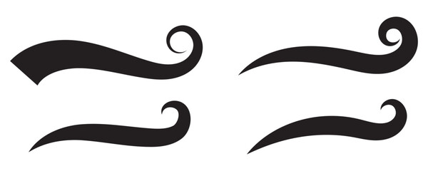 Swoosh and swash tails collection. Vector