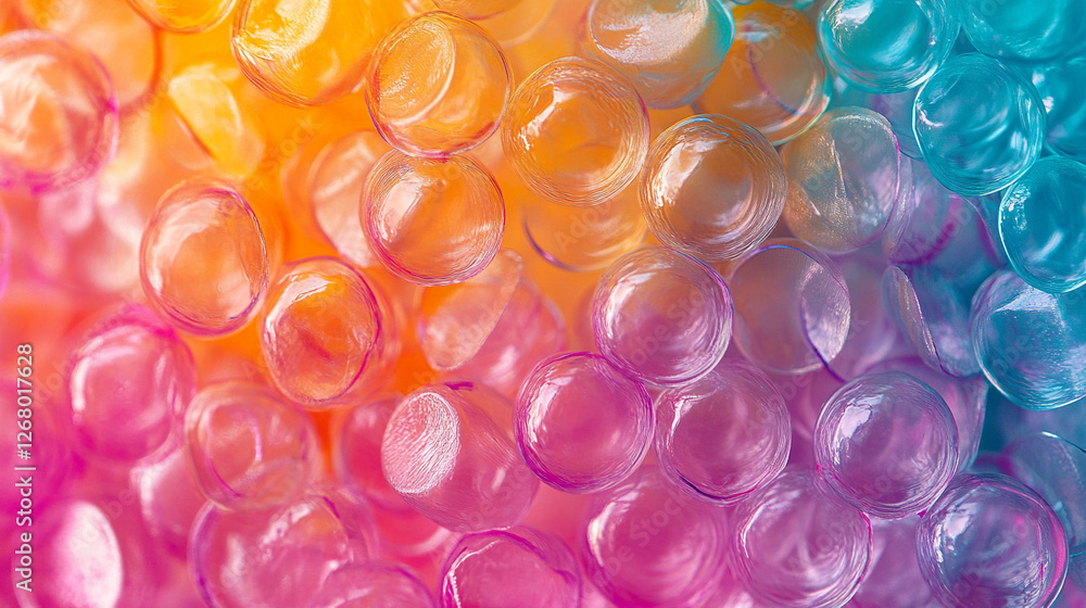 Poster colorful bubbles create an abstract background of vibrant patterns