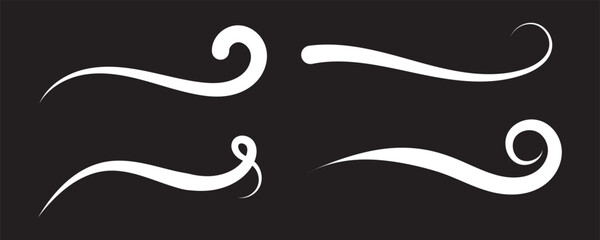 Swoosh and swash tails collection. Vector
