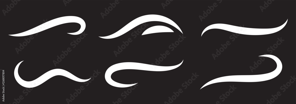 Fototapete Swoosh vector set. Swoosh element simple design swoop underline typography. Swash and swooshes tails design template isolated on white background. Vector illustration. 
