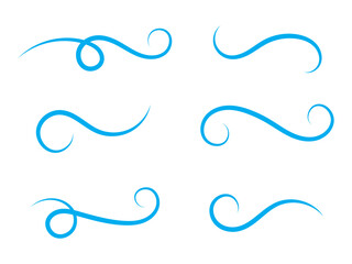 Vector swirl lines. Swash and flourish underlines. Hand drawn swish and swooshes. Calligraphic elegant vintage curved squiggles. Doodle fancy dividers on white background.