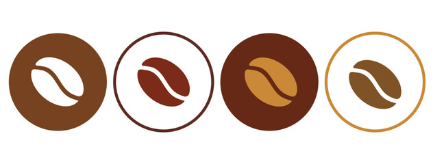 Coffee bean logo. Isolated coffee  beans on white background