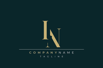 Elegant Monogram with Sophisticated Typography Design Featuring IN with Sophisticated Typography