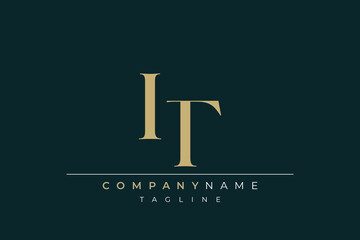 Elegant Monogram with Sophisticated Typography Design Featuring IT with Sophisticated Typography