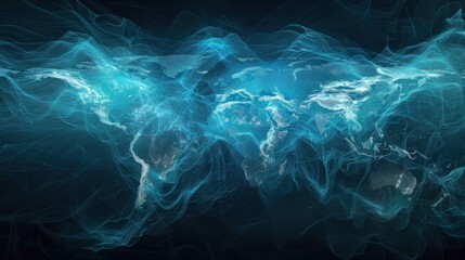 Global business landscape with diverse professionals analyzing data and exchanging insights, focusing on customer connections and HR recruitment