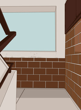 Building Staircase with Window View