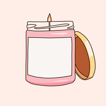 Pink Scented Candle in a Glass Jar