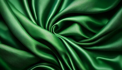 Fototapeta premium green silk velvet satin fabric gradient cotton green color luxury elegant beauty premium abstract background shiny shimmer drapery fabric cloth texture christmas celebration background