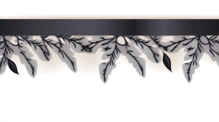 Obraz premium A decorative border featuring intricate leaf designs in grayscale.