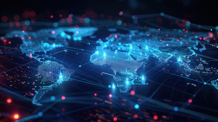 Obraz premium Global business landscape with diverse professionals analyzing data and exchanging insights, focusing on customer connections and HR recruitment