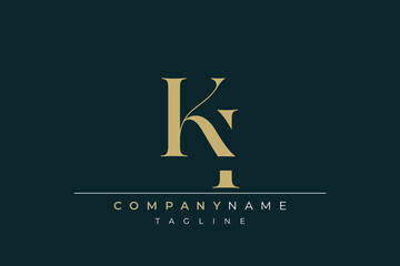 Elegant Monogram with Sophisticated Typography Design Featuring KI with Sophisticated Typography
