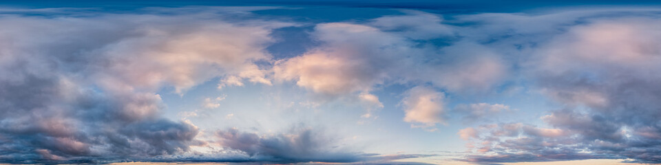 Panoramic View of Clouds and Clear Sky in Serene Atmospheric Conditions