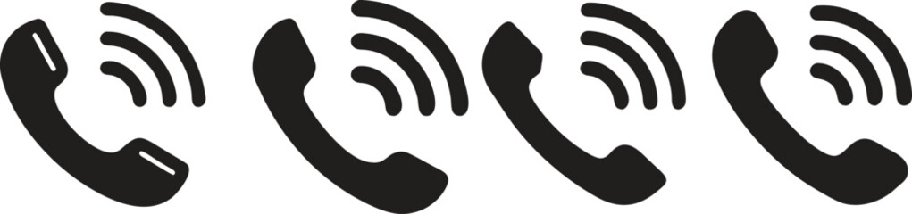 Phone call icon set communication vector illustration
