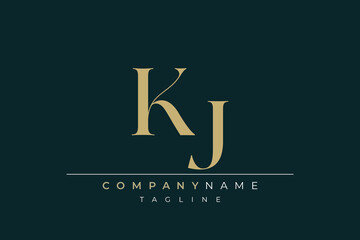 Elegant Monogram with Sophisticated Typography Design Featuring KJ with Sophisticated Typography