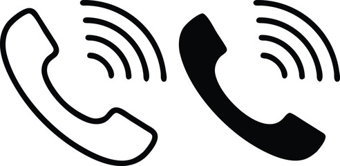 Fototapeta premium Phone call icon set communication vector illustration