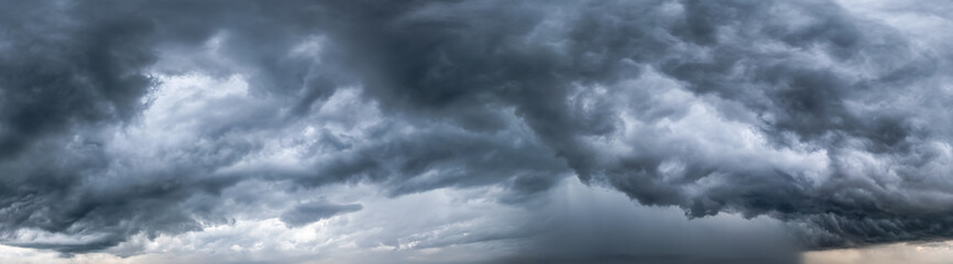 Dramatic Stormy Sky with Dark Heavy Clouds During a Thunderstorm